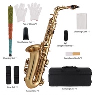 maib Eb Alto Saxophone  Brass Lacquered Gold E Flat Sax 875 Key Type with Accessories for All Types 