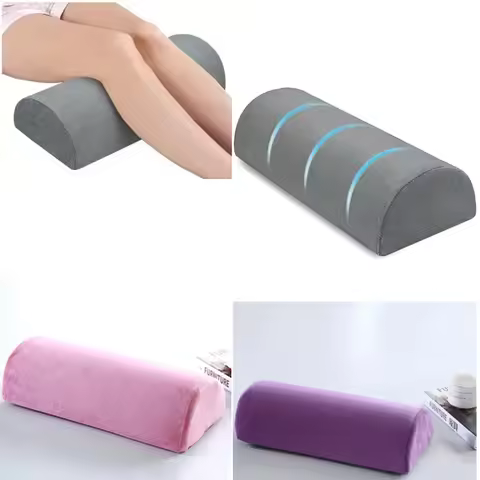Comfort Bolster Pillow Half Moon Bolster for Legs Back&Head Memory Foam Cotton Cover Lumbar Support