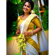 Ready Stock Kerala Saree / Beautiful Pure Cotton Kerala Saree / India Saree / Kain Saree / Kain Sare