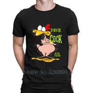 store Up With The Cock At Six O Clock Loose Fit T Shirt Loose Summer Style Comical Standard O-Neck C