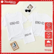Familylove Family Shirt - Family Button Ctrl + C / Ctrl + V Cotton Shirt Set