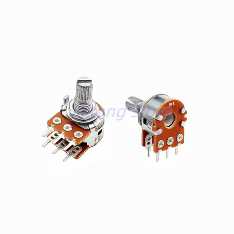 1pc ALPHA 6pins RK16 Potentiometer B1K B5K B10K B50K B100K Audio Volume Control Pot Double-unit Pote