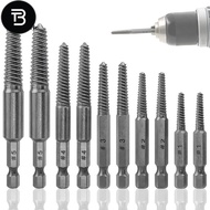 TRB Screw Extractor Set,10 Pcs Screw Extractor,1/4inch Hex Shank Broken Screw Extractor,Screw Remove