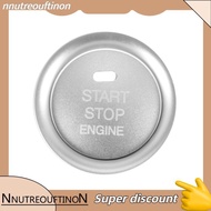 [nnutreouftinon]2Pc Set Silver Aluminum Keyless  Push  Button & Surrounding Decoration Ring for  3 6