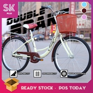 SKPLUS 24 Inch Classic Bike Korean Style Women Bicycle And FREE Front Storage Basket