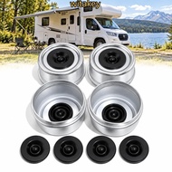WITATA 4PCS Trailer Hub Dust Cap with Rubber Plug 2.44 Inch Heavy Duty Boat Trailer Axle Cap
