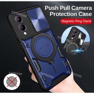Vivo Y17s 2023 Shockproof Armor Push Pull Camera Protect Cover For Vivo Y17s VivoY17S sY17 Y 17 17Y Y17 S 4G 5G 2023 Case Car Magnetic Ring Shell Back Cover Phone Case Casing