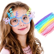 100pcs 6mm Colorful Dense Fuzzy Wire Pipe Cleaner Craft Flower Chenille Stem Colorful Fuzzy Wire Set