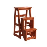 Multifunctional Solid Wood Ladder and Bench KE3C Staircase Household Stool Chair Folding Ladder Stoo