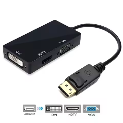 Displayport Hub Display Port to HDMI-Compatible VGA DVI Adapter Cable Male to Female Converter for P