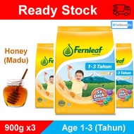 Fernleaf 1-3 (Honey) 900g X3 [Susu Tepung. Milk Powder Step 1. Powder Milk]