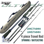 2024 NEW EXPERT GRAPHITE ULTIMAX 4 PIECE TRAVEL ROD FISHING ROD