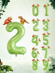 5入組數字形狀小氣球卡通恐龍裝飾數字形狀裝飾氣球適用於生日派對