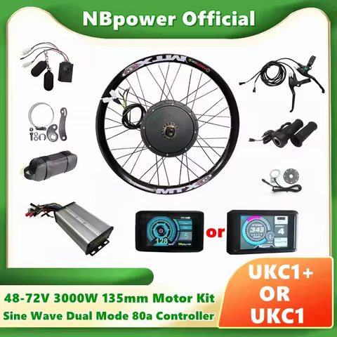 US Stock NBpower 135mm 72V 3000W Ebike Motor Wheel Kit Electric Bicycle Conversion Kit with UKC1/UKC