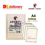 Lucky Star A4 Certificate 160gsm 100's with Red Seal & without Red Seal