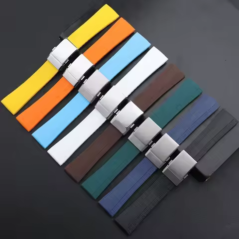 22/24mm Soft Rubber New Mulicolour Silicone Watchband Fit Breitling Strap For Navitimer Avenger Brac