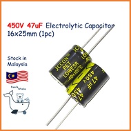 450V 47uF 450V47UF Electrolytic Capacitor Kapasitor Elco ±20%  16x25mm