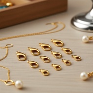 Set of 50 9mm Gold Lobster Clasp Stainless Steel Jewelry Making Hooks  Set 50 cangkuk kunci udang em