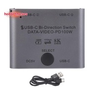 Bi Directional USB C Switch Splitter 8K USB C Switcher KVM 8K 60Hz 4K 144Hz Video for Multiple Sourc