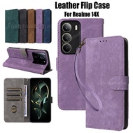 Realme 14X Leather Flip Case For Realme 14X 14Pro+ 14X 14T 14 X 14 Pro plus + Realme14X Realme14T Ph