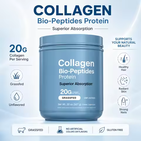 Collagen Powder 22oz Hair Skin Nails Superior Absorption Grassfed Supplement Advanced with 18 Essent