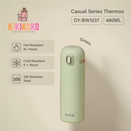 Casual Series Green 480ML 316 Stainless Steel Water Bottle Thermos for Office & Students Hot And Col
