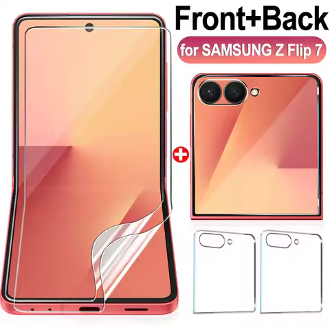 For Samsung Z Flip 7 Inner & Outer Screen Protectors Tempered Glass Protective Film for Samsung Gala