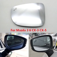For Mazda 3 Axela 6 Atenza CX3 CX-3 CX5 CX-5 2013-2021 Car Rearview Side Mirror Glass Lens with Blind Spot Warning Heated