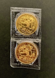 1989年中國熊貓金幣 1安士 兩個，999純金，罕見(大字版），每個$38000