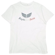 二手EDIFICE三色印花 T 卹，M 碼，白色，法國製造。 [巴黎自行車商店]