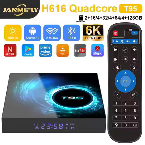 T95 TV Box HD 6K Allwinner H616 Quad-core 3D Graphics Dual Wifi 2.4G & 5G Bluetooth 5.0 Smart Androi