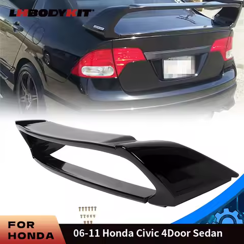 For 2006-2011 Honda 8- generation Civic Fd2 Style Rear Spoiler(4Sections) Glossy Black Rear Trunk Li