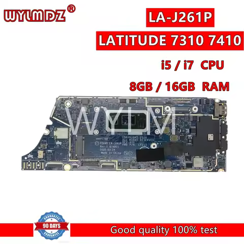 LA-J261P i5 / i7 CPU 8GB/16GB RAM Laptop Motherboard For Dell LATITUDE 7310 7410 Mainboard CN 00N7RN