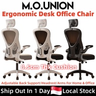 [SG Stocks] Ergonomic Desk Office Chair 8.5cm Thick Cushion Adjustable Back Support Headrest Arms For Home &amp; Office