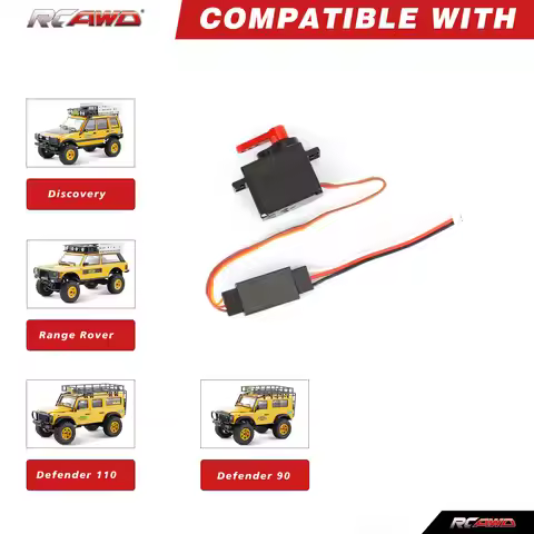 RCAWD FCX24M 9g Metal Gears Servo Kit with 15T Servo Arm For FMS 1/24 FCX24M Land Rover D110 D90 Ada