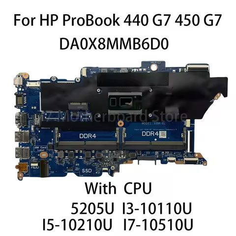 Laptop Motherboard For HP ProBook 440 G7 450 G7 Mainboard With 5205U I3 I5 I7 10th DA0X8MMB6D0 L7808