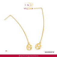 WELL CHIP Love Shaped Gold Drop Earring- 916 Gold/Anting-anting Emas - 916 Emas