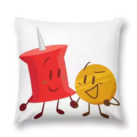 Pin x Coiny BFDI Throw Pillow Cushion Covers For Living Room Cushion Child bed pillows pillow