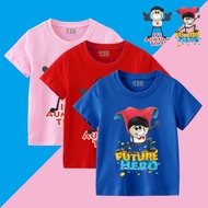 Cartoon AUMSUM 100% Cotton Kids Short Sleeve Stylish Tops Premium Quality Soft Crewneck boy shirtAU3