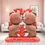 1pc Large 59-Inch Brown & Love-Themed Balloons with Bear Shape Weddings Birthdays Party Decorations