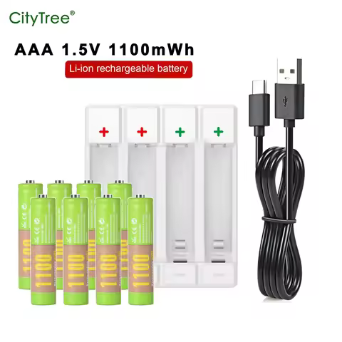 1.5V AAA Li-ion Rechargeable Battery 1100mWh 3A AAA lithium Batteries HR03 and Li-ion AA AAA Smart R