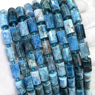 Natural Blue Apatite Round Column Faceted Beads Bracelet Necklace diy Material Crystal Bracelet Crys