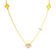 Top Cash Jewellery 916 Gold Triple Clover Necklace