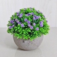 Azgalery PBP124 / Tanaman Hias Bunga Plastik Sepaket Pot Mini Artificial Rumput Soka Decoration Flow