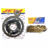 [14T/46T] GEAR PRESS PRO NT 46T + CHAIN 128 GEAR SET PACKAGE MEGA PRO NEW OLD/ - CB150 VERZA - SONIC