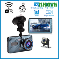 กล้องติดรถยนต์ NMGVK ไวไฟเอชดีแบบเต็ม1080P Dashcam กล้องถอยหลังกล้องติดรถกล่องดำอุปกรณ์บันทึกวิดีโอกล้องเครื่องติดตามรถยนต์ Gps อุปกรณ์เสริม GLHFC
