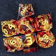 new Dnd Resin Sharp Edge Dice Set D&D Magic Ring Dice for Lord of The Rings Role Playing RPG Dice Gi