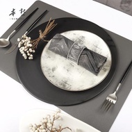 新中式樣板房間餐具陶瓷餐盤西式餐具套裝創意軟裝餐桌擺件