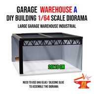 Garage Warehouse Industrial SET A DIY Bengkel Office Diorama 1/64 Scale For Hotwheels Miniature