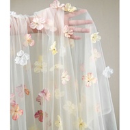 晨袍新娘花朵软网头纱礼服主婚纱长拖尾主纱拍照旅拍影楼道具头饰Morning gown, bride, flower, soft mesh veil, formal dress, main weddin